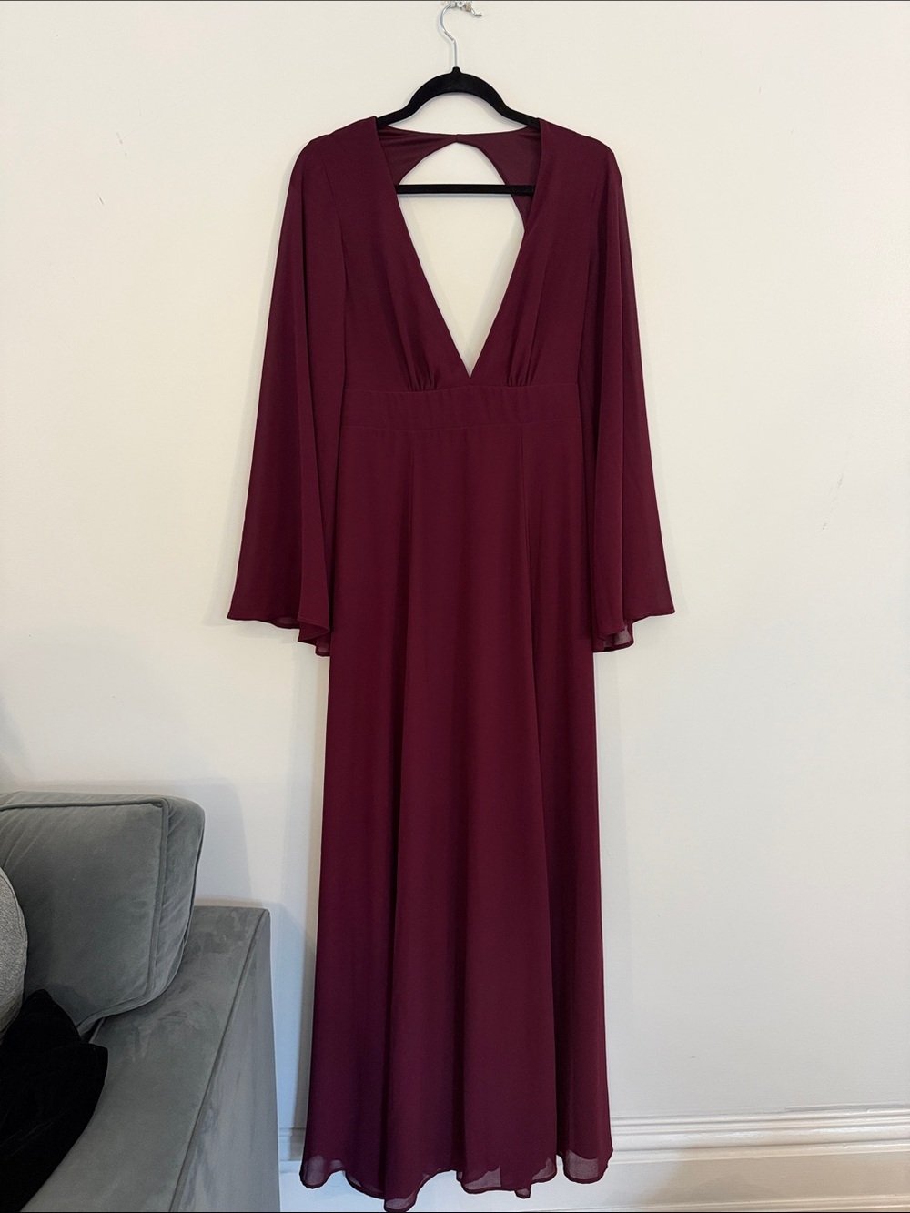 Show Me Your MuMu Wine Red V-Neck Maxi Dress